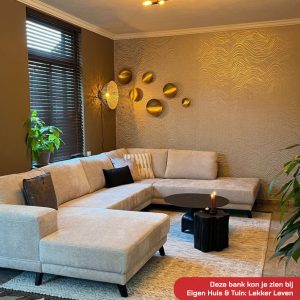 Eigen huis en tuin lekker leven - aflevering maandag 28 oktober dinsdag 29 oktober - Zithoek hoekbank creme kleur u-vorm Bankenboer insta big