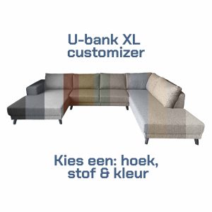 U-bank XL customizer - Zelf hoekbank ontwerpen - Eigen bank samenstellen