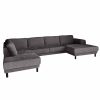 U bank XL links Boucle Calm Grey goedkope donker grijze hoekbank Friesland