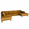 U hoekbank XL links Boucle Earth Yellow ruime gele hoekbank Drenthe