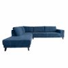 Blauwe hoekbank links Rib stof hoekbank Wolvega Deep Space sale