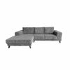 Compacte hoekbank Groningen Ribstof Corduroy Quick Silver links