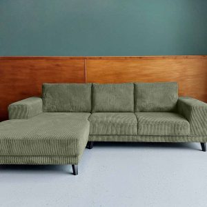 Goedkope hoek bank Leeuwarden Corduroy Ribfluweel Artichoke links