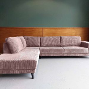 Grote hoekbank links Ribstof Corduroy Tuscany Friesland