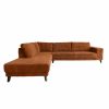 Hoek bank links Corduroy Rib stof Brown Sugar bruine hoekbank sale Roden