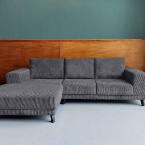 Hoek bank sale Friesland Ribstof Cool Grey links