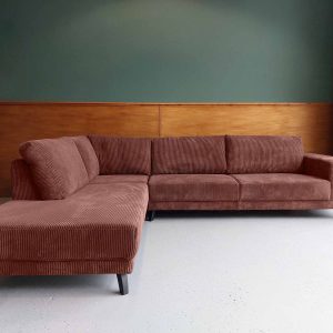 Hoekbank aanbieding links Ribbel Ribstof Spicy Mix banken sale