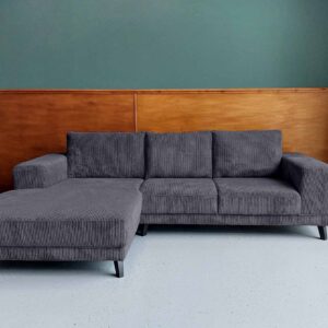 Hoekbank antraciet Corduroy Rib stof Umbrace links banken sale