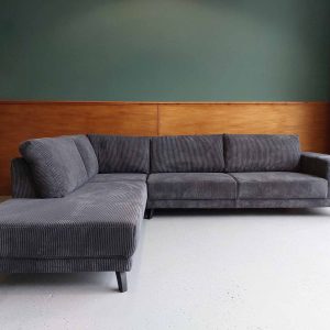 Hoekbank antraciet links Corduroy Rib stof Umbrace banken sale