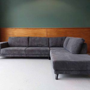 Hoekbank antraciet rechts Corduroy Rib stof Umbrace banken sale