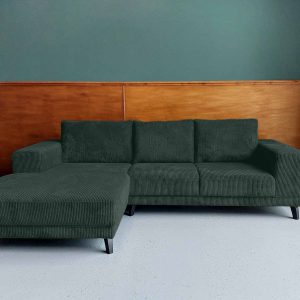 Hoekbank kopen Drenthe Ribstof links Onyx aanbieding