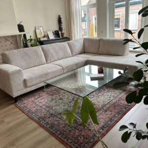 Grote hoekbank - Rib White Chocolate