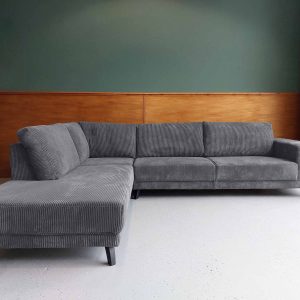 Hoekbank links Ribstof hoekbank Friesland sale Cool Grey