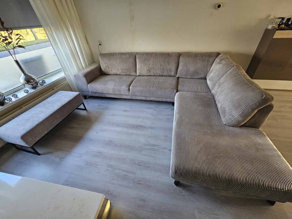 Grote hoekbank - Rib Lincoln Grey