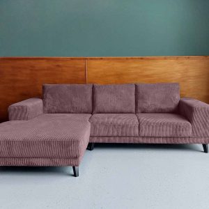 Kleine hoek bank links Ribstof Corduroy aanbieding Lavender