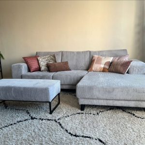 Kleine hoekbank grijs - Zwolle - Rib Lincoln Grey