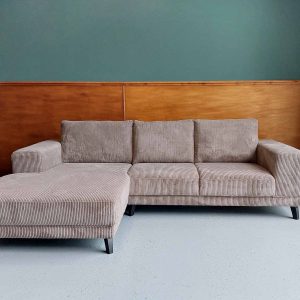 Moderne hoekbank aanbieding links Ribstof Cinereous