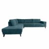 Ruime hoekbank links Ribstof Corduroy Police Blue hoek bank aanbieding