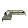 Grote hoekbank aanbieding Velours Velvet Olive links