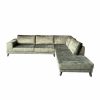 Grote hoekbank aanbieding Velours Velvet Olive rechts