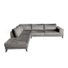 Grote hoekbank aanbieding Velvet Velours Spanish Grey links