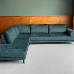 Grote hoekbank sale Velours Velvet Dark Slate links