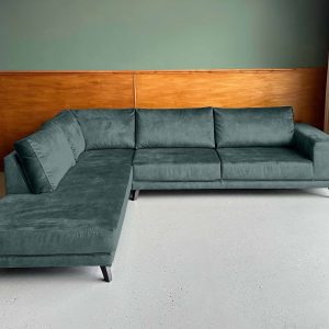 Grote hoekbank sale Velours Velvet Stormcloud links