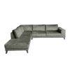 Grote hoekbank sale Velvet Velours Roman Grey links