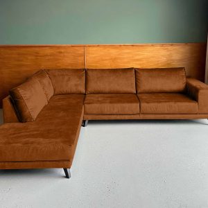 Grote hoekbanken sale Velours Velvet Russet links