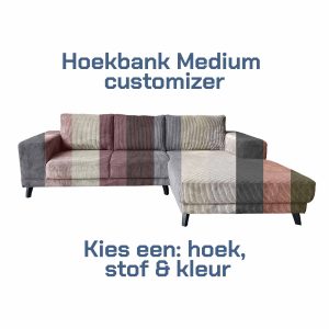 Hoekbank Medium customizer - Bank samenstellen Drachten - Droombank maken