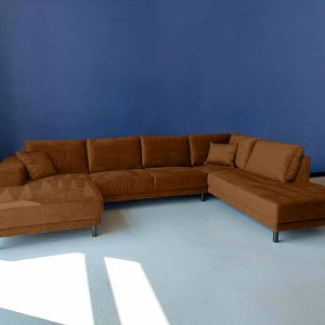 U bank Velvet Hoek bank bruin Seal Brown rechts