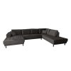 U bank Velvet Hoekbank aanbieding Pine Black rechts