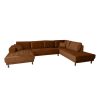 U bank Velvet Hoekbank bruin Seal Brown rechts