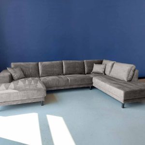 U bank Velvet Hoekbanken outlet Spanish Grey rechts