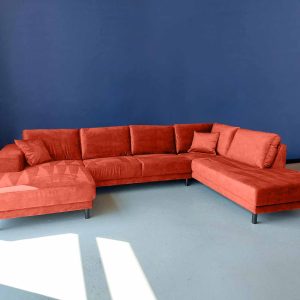 U bank Velvet Hoekbanken sale Vermillion rechts