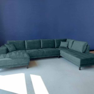 U bank Velvet Velours hoekbank Dark Slate rechts