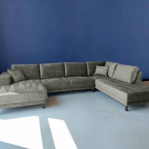U bank Velvet Velours hoekbank sale Roman Grey rechts