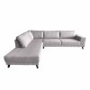Granite Grey links - Grote donkere hoekbank - Graniet kleur grijze geweven stof