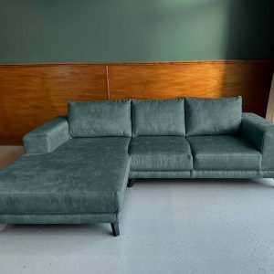 Kleine fluwelen hoekbank sale Velours Velvet Stormcloud links