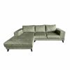Kleine goedkope hoekbank Velvet Fluweel Velours Olive links