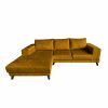 Kleine hoekbank goudkleur fluweel Velvet Velours Curly Gold links