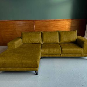 Kleine hoekbank outlet Fluweel Velours Velvet Coin links