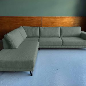 Ruime donkere hoekbank sale Ebony links grof geweven stof