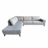 Ruime grijze hoek bank Drachten fijn geweven stof Espa Grey links