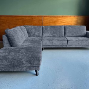 Ruime hoekbank Auro Blue links goedkope blauwe hoekbank Heerenveen