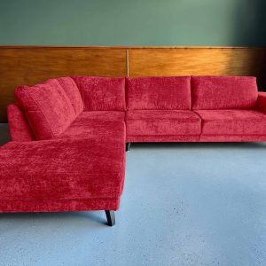 Teddy hoekbank groot links Maroon Red rode hoek bank aanbieding