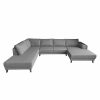 Grote grijze U hoekbank Grijze geweven stof Sonic Grey links