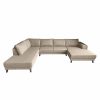 Ruime 6 persoons hoek bank Drachten fijn geweven stof zandkleur Grullo Beach links
