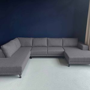 Ruime U hoek bank aanbieding Geweven stof Outer Space links