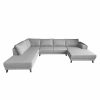 Zilverkleurige U bank Zilver kleur geweven stof Silver Foil links 1